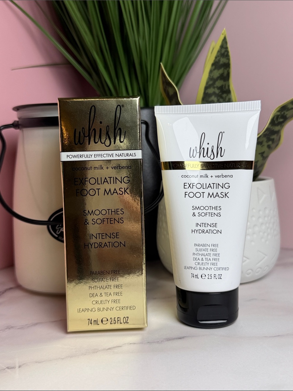 whish Exfoliating Foot Mask - Gold & White Packaging